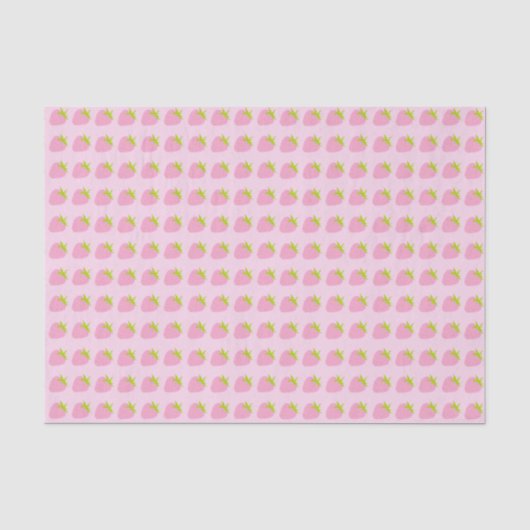 Mooie Roze Aardbeien Patroon Tissuepapier (Voorkant)
