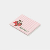 Mooie Roze Aardbeien & Strepen Herinnering Post-it® Notes (Schuin)