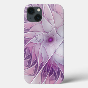 Mooie roze Abstracte fractale Initialen Case-Mate iPhone Case