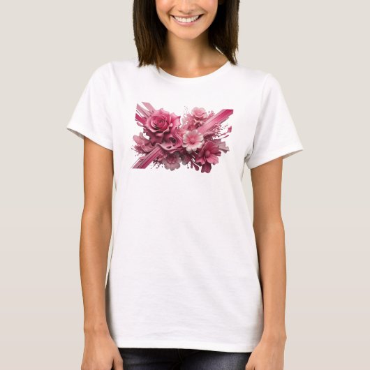 Mooie Roze ABSTRACTE KUNST Ontwerp T-shirt (Voorkant)