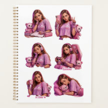 Mooie Roze Anime Meisje Planner Notitieboek