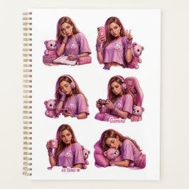 Mooie Roze Anime Meisje Planner Notitieboek