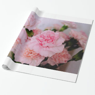Mooie roze anjer bloemen fotografie cadeau cadeaupapier
