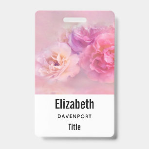 Mooie Roze Anjers Stijlvolle Fotografie Badge
