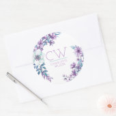 Mooie Roze Aquarel Bloem Personalized Ronde Sticker (Envelop)