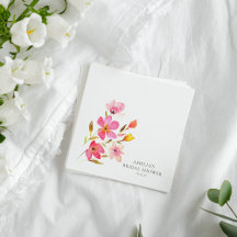 Mooie Roze Aquarel Bloemachtige Bruiloftsdouche