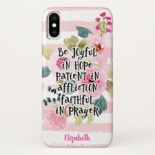 Mooie Roze Aquarel Bloemen Christelijke Bijbelteks Case-Mate iPhone Case