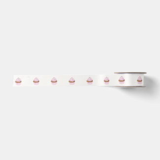 Mooie Roze Aquarel Cupcake Satijnen Lint