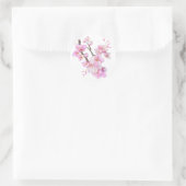 Mooie roze aquarel kersen Sakura bloesems Ronde Sticker (Tas)