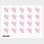Mooie roze aquarel kersenbloesem Sakura bloesems Ronde Sticker (Vel)