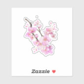 Mooie roze aquarel kersenbloesem Sakura bloesems Sticker (Vel)
