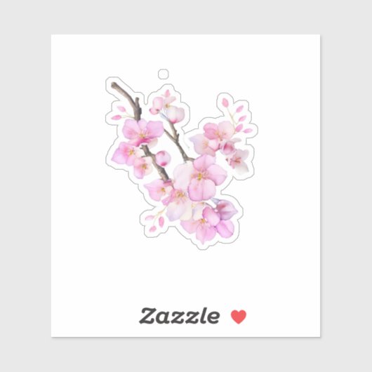 Mooie roze aquarel kersenbloesem Sakura bloesems Sticker (Vel)