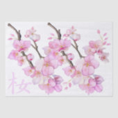 Mooie roze aquarel kersenbloesem Sakura bloesems Tissuepapier (Voorkant)