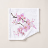 Mooie roze aquarel kersenbloesems bad handdoek (Wasdoekje)