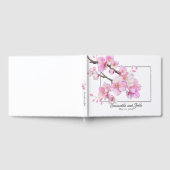 Mooie roze aquarel kersenbloesems gastenboek (Volledig)