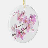 Mooie roze aquarel kersenbloesems keramisch ornament (Rechts)