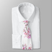 Mooie roze aquarel kersenbloesems stropdas (Gebonden)