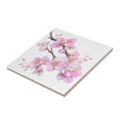 Mooie roze aquarel kersenbloesems tegeltje (Zijkant)