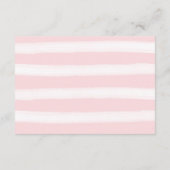 Mooie Roze Aquarel Pioen en Strepen Receptie Informatiekaartje (Achterkant)