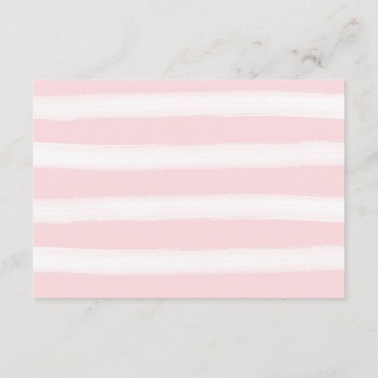 Mooie Roze Aquarel Pioen en Strepen Receptie Informatiekaartje (Achterkant)