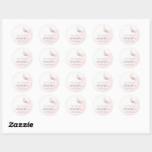 MOOIE ROZE AQUAREL VLINDER BRUIDSSHOWER RONDE STICKER (Vel)