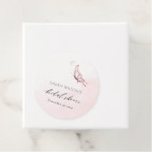 MOOIE ROZE AQUAREL VLINDER BRUIDSSLUIER BEDANKJES LABELS (In situ)