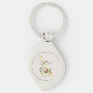 Mooie Roze Avocado Hart Lepel Sleutelhanger