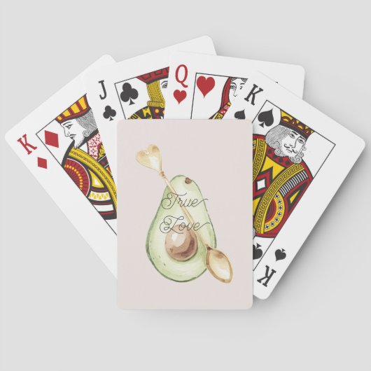 Mooie roze avocado hartlepel pokerkaarten (Achterkant)