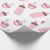 Mooie roze Baby flesjes en Pacifiers Cadeaupapier (Hoek)