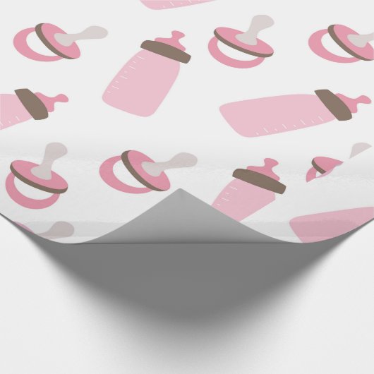 Mooie roze Baby flesjes en Pacifiers Cadeaupapier (Hoek)