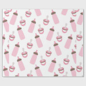 Mooie roze Baby flesjes en Pacifiers Cadeaupapier (Vlak)