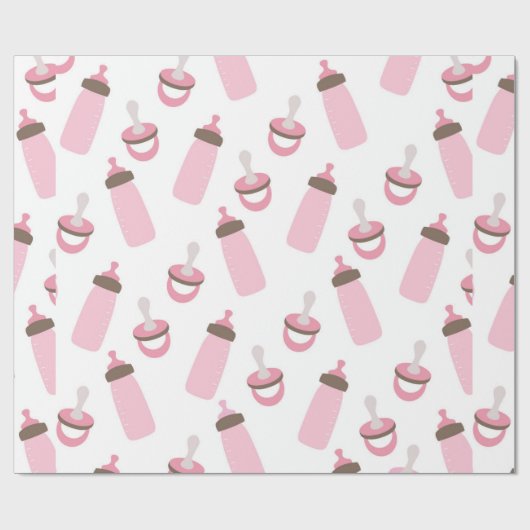 Mooie roze Baby flesjes en Pacifiers Cadeaupapier (Vlak)