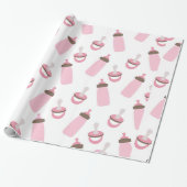 Mooie roze Baby flesjes en Pacifiers Cadeaupapier (Uitgerold)