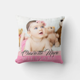 Mooie Roze Baby Meisje Aandenken Geboorte Statisti Kussen