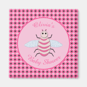 Mooie Roze Baby Meisje Bij Baby Shower Magneet