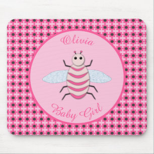 Mooie Roze Baby Meisje Bij Op Maat Muismat