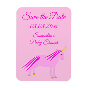 Mooie Roze Baby Meisje Eenhoorn Baby Shower Aangep Magneet