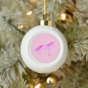 Mooie Roze Baby Meisje Eenhoorn Keramische Bal Ornament