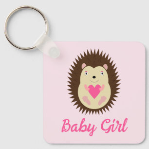 Mooie Roze Baby Meisje Egel Baby Shower Sleutelhanger