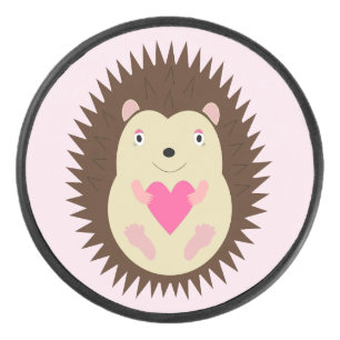Mooie Roze Baby Meisje Egel Hockey Puck