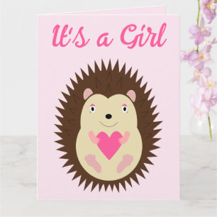 Mooie Roze Baby Meisje Egel Op Maat Kaart