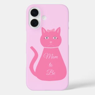 Mooie Roze Baby Meisje Kat Aangepaste Moeder in wo iPhone 16 Hoesje