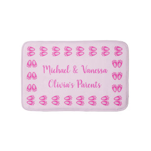 Mooie Roze Baby Meisje Konijn Voeten Pasen Custom Badmat