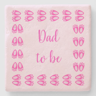Mooie Roze Baby Meisje Konijn Voeten Pasen Wordt V Stenen Onderzetter