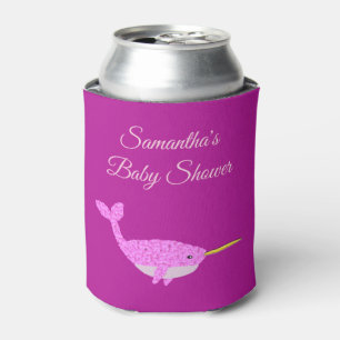 Mooie Roze Baby Meisje Narwal Baby Shower Custom Blikjeskoeler