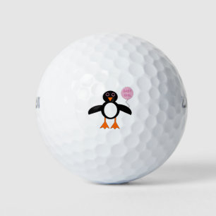 Mooie Roze Baby Meisje Pinguïn Golfbal Golfballen