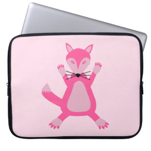 Mooie Roze Baby Meisjes Vos Laptop Sleeve