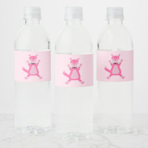 Mooie Roze Baby Meisjes Vos Waterfles Etiket