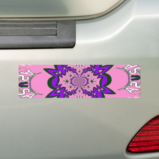 Mooie roze baby roze paarse schaduwmotief mono bumpersticker (Op auto)
