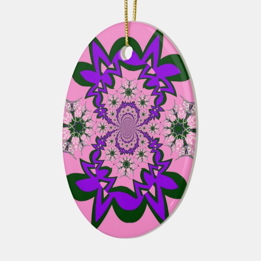 Mooie roze baby roze paarse schaduwmotief mono keramisch ornament (Links)